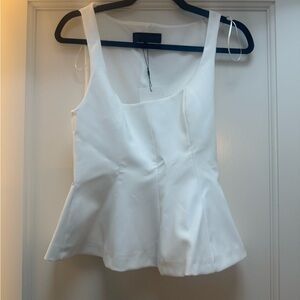 Zara White Peplum Blouse